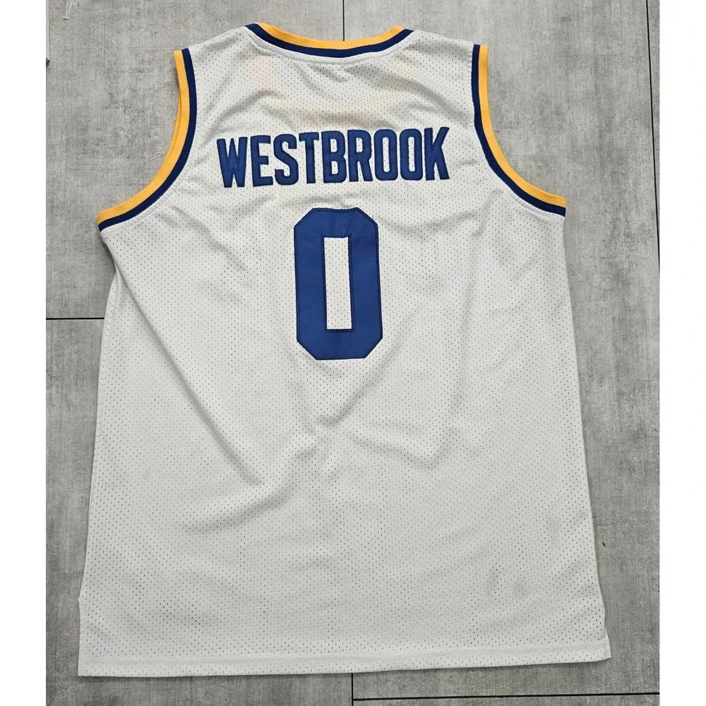 Adidas UCLA Russell Westbrook 0 Basketball Jersey Mens XL White Mesh Bruins
